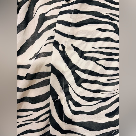 Princess Polly Sheer 🦓 Print Button Down Shirt - Picture 3 of 4